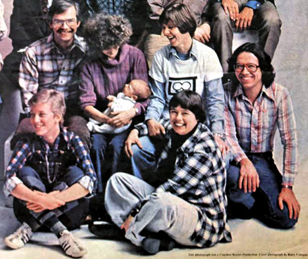 Close-Up: The people in this picture are gay...  Chris with then girlfriend and life-long friend, Konnie Reich (sitting in front, right side). 1977