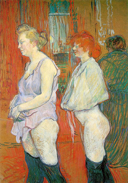 Rue des Moulins: The Medical Inspection (1894), Henri Toulouse-Lautrec, Oil on cardboard (982 x 59.5 cm), National Gallery of Art, Washington DC