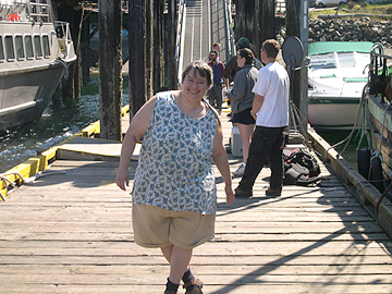 Chris Bearchell poses on the Lasqueti Ferry Dock in French Creek, spring 2004.