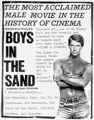 Reg Hartt private screening: Wakefield Poole's Boys in the Sand, starring Casey Donovan