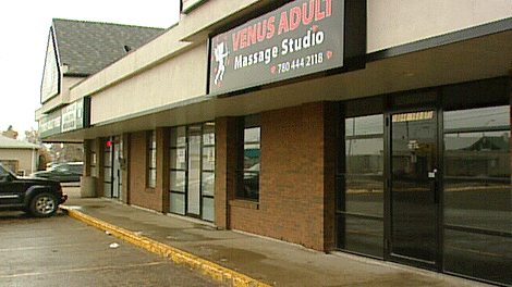 The city is looking at implementing a bylaw that would restrict where massage parlours, like this one, could operate.