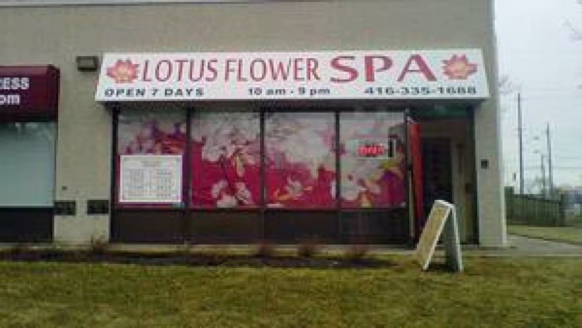 The massage parlour was operating out of a store front inside a residential building at Sheppard Avenue East and Kennedy Road. PHOTO: Ivy Cuervo, CBC