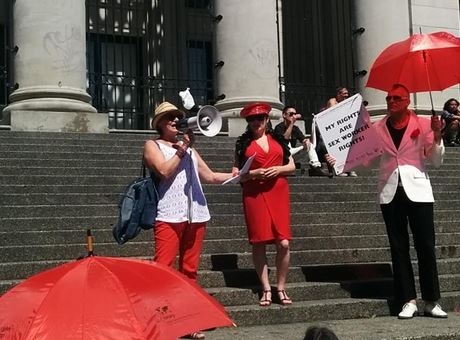 Sex workers hit streets for annual umbrella march PHOTO: CKNW News (AM980)