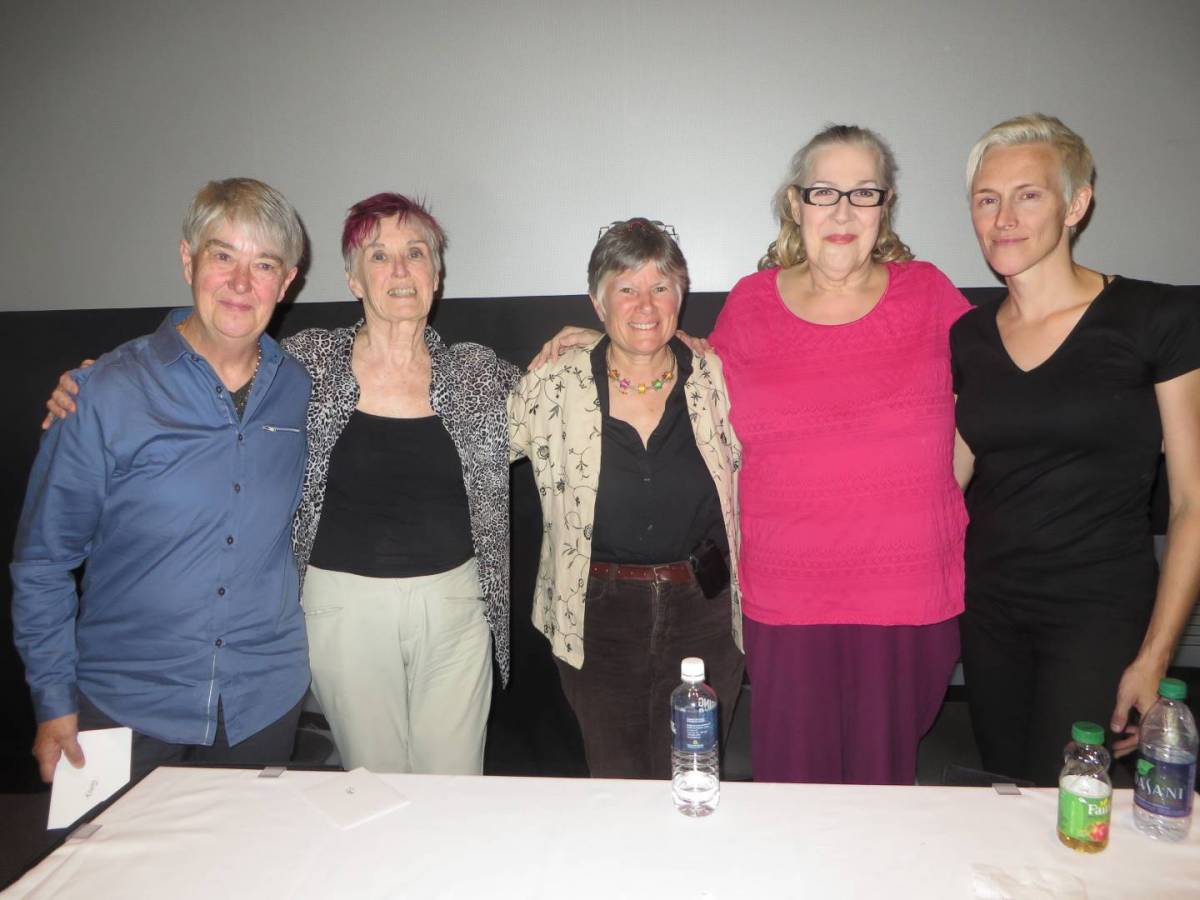 SFU Geography 489 hosted a panel discussion about queer history and activism featuring LGBT activists Claire Robson, Pat Hogan, Ellen Woodsworth, Jamie Lee Hamilton, and Gwen Haworth. PHOTO: Craig Takeuchi