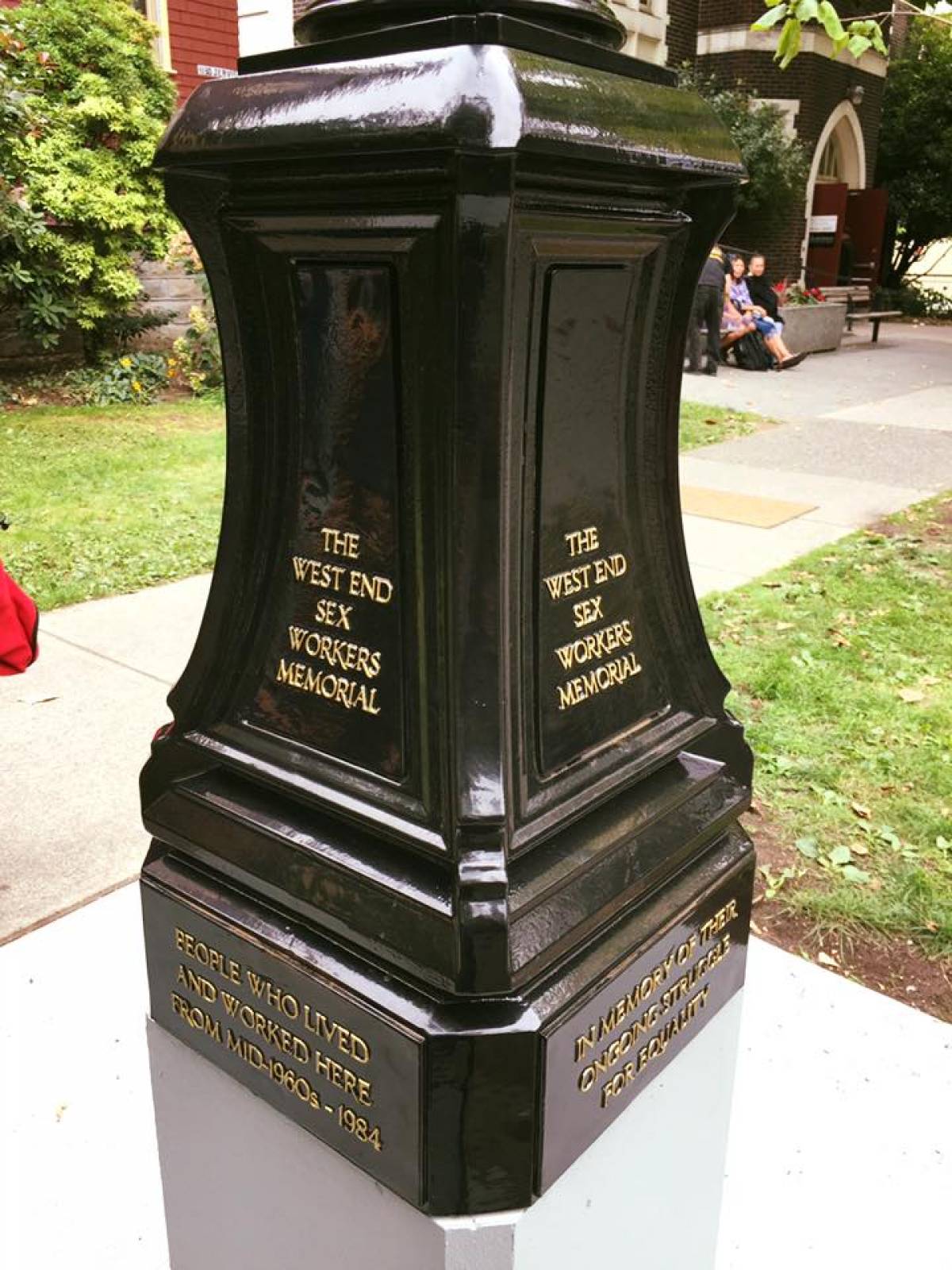 A ceremony was held on September 16 to unveil the West End Sex Workers Memorial on Jervis Street. PHOTO: WISH Drop-In Centre Society