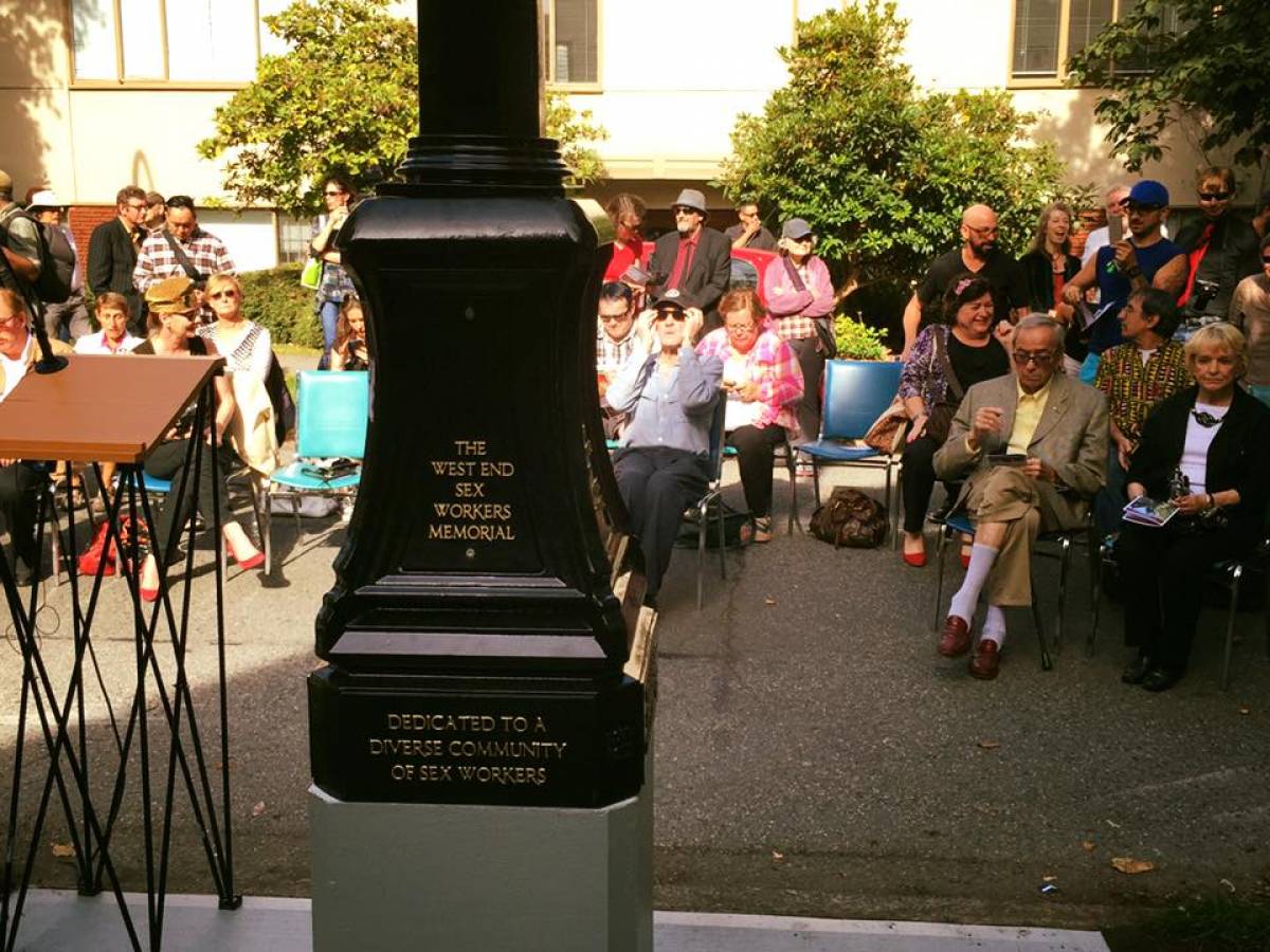 A ceremony was held on September 16 to unveil the West End Sex Workers Memorial on Jervis Street. PHOTO: WISH Drop-In Centre Society