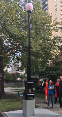 The lamppost lights up at night. Credit: Rosemary Newton/Daily Xtra