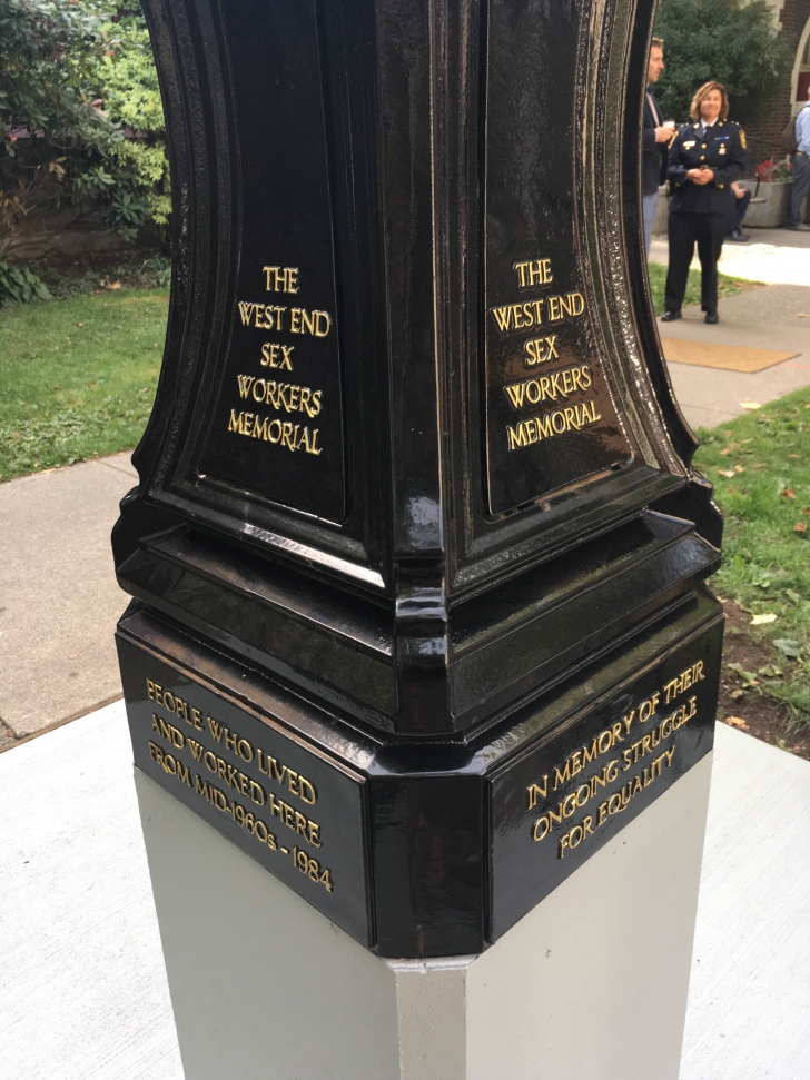 The inscription at the base of the new memorial. Credit: Rosemary Newton/Daily Xtra