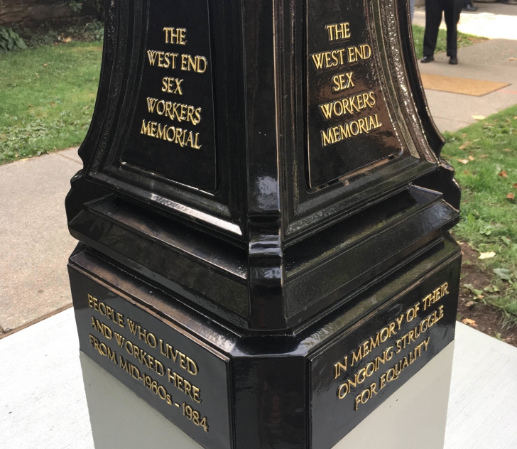 The inscription at the base of the new memorial. Credit: Rosemary Newton/Daily Xtra