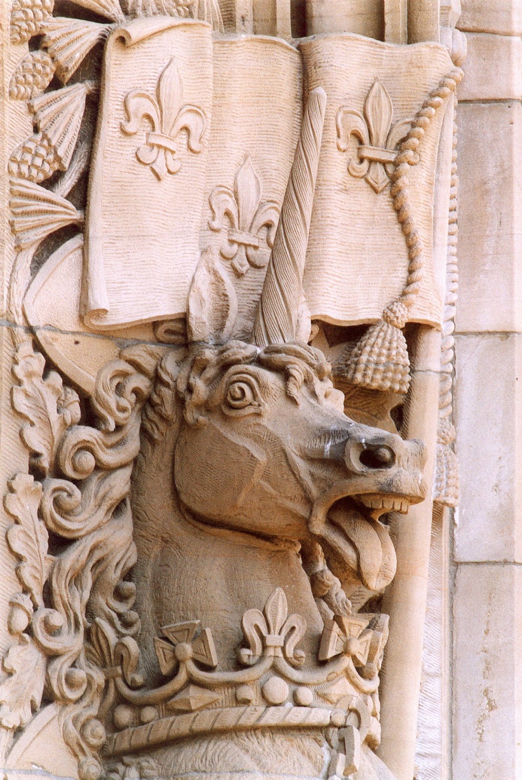 Unicorn, entrance to the Peace Tower, Ottawa 2001. PHOTO: Andrew Sorfleet