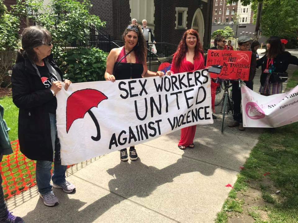 Sex Workers United Against Violence at the Sex Workers Memorial, Jervis Street in Vancouver.