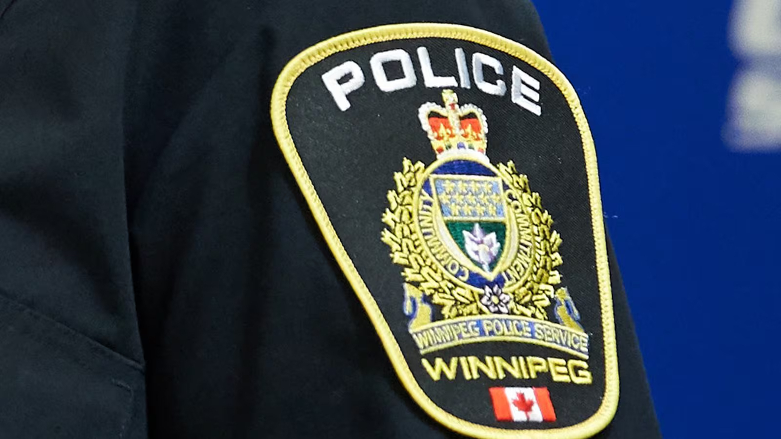 A Winnipeg Police Service shoulder patch is seen in Winnipeg, Sept. 2, 2021. The Canadian Press/David Lipnowski