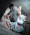 These Honduran street children sleep in an abandoned cistern -- AP