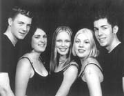 The Incredibly-Talented Troup, 'Five Four O.' Left to right: Peter, Anna, Nadine, Andi and Alex. September, 1999.